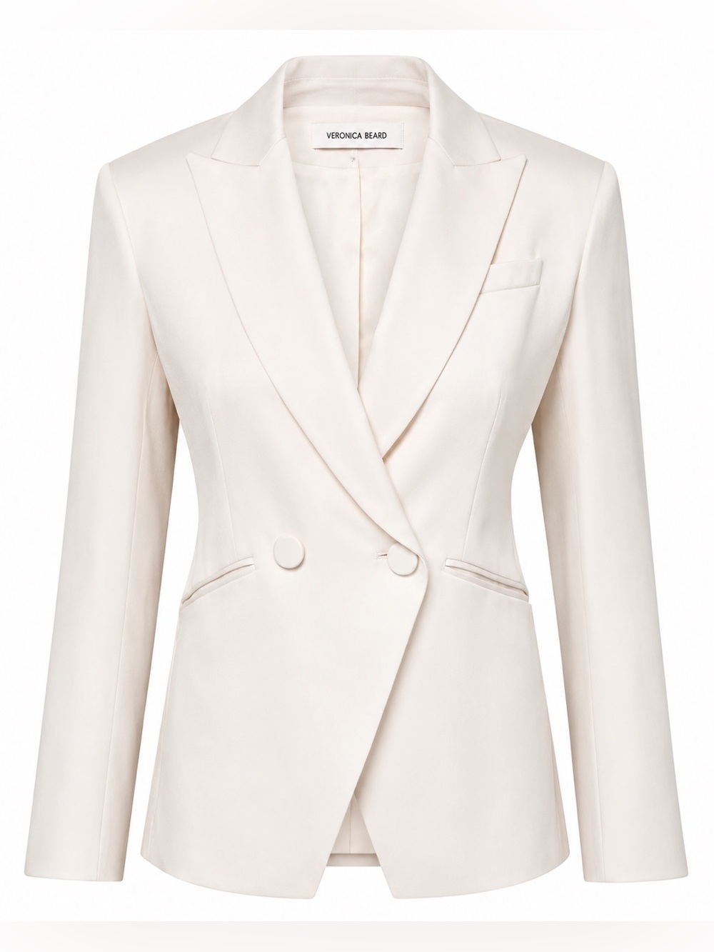 Veronica Beard Rickie Dickey Jacket Dove 6 Satin Crepe Blazer Ivory $768 Classic